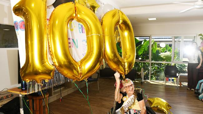 Jean Goldstraw celebrates her 100th Birthday. Picture: Shae Beplate.