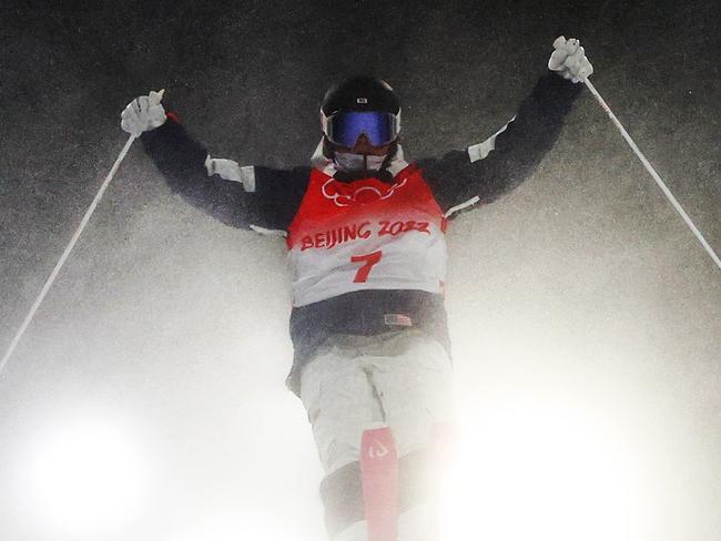 ZHANGJIAKOU, CHINA - JANUARY 30: Kai Owens of Team United States trains during the Women's Freestyle Skiing Moguls Training session at Genting Snow Park on January 30, 2022 in Zhangjiakou, China. (Photo by Patrick Smith/Getty Images) *** BESTPIX ***