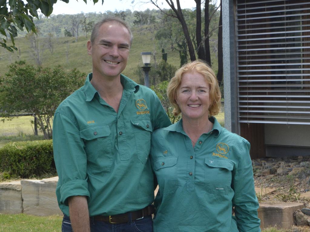 Nick Suduk and wife Liz Suduk at their stud 'Risdon' on the Southern Downs. Photo: Jessica Klein