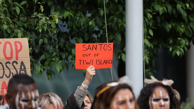 Protesters in Melbourne supported the EDO, which was later discredited by the federal court. (Photo by Tamati Smith/Getty Images)