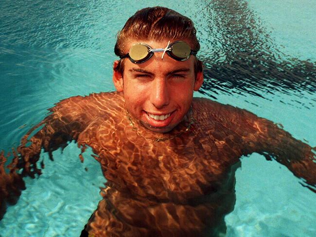 Swimmer Grant Hackett as a 16-year-old in 1997