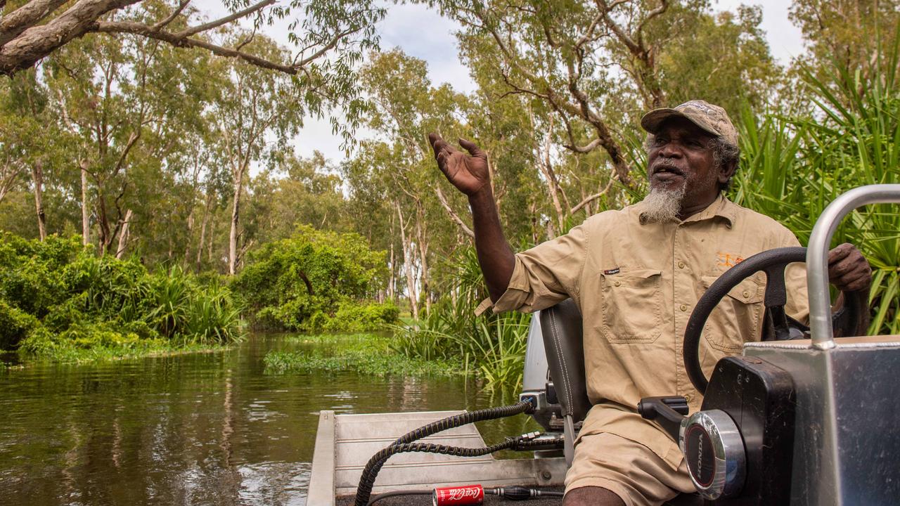 Kakadu National Park comes alive during the wet season. Guluyambi Wet Season Tour and Cruise takes you through the submerged paperbark forests of the National Park after heavy rains. Guide Robbie Namarnyilk talks about his connection to the country. Picture: Che Chorley