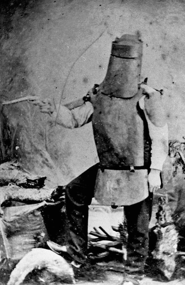 Bushranger Ned Kelly in his armour suit. Picture: Supplied