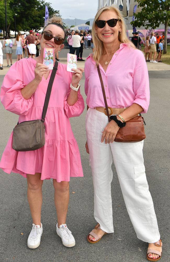 Socials at Pink convert at Townsville's Queensland Country Bank Stadium. Joanna Wyatt and Karen Huggett. Picture: Evan Morgan