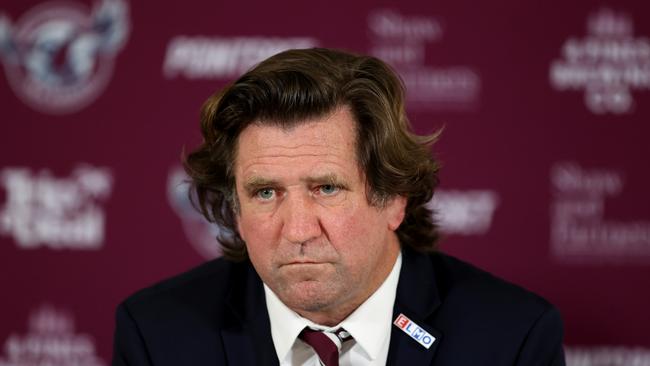 Des Hasler is digging his heels in at Manly and wants to remain coaching the Sea Eagles in 2023. Picture: Getty Images.