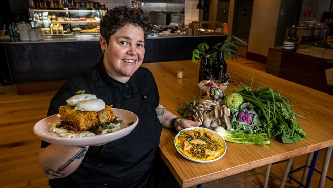 Laura Boulton is the head chef of Cassette – a new cafe that's opened at the base of the Assemble apartments in Kensington. Picture: Jake Nowakowski.