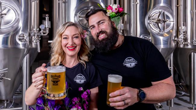 Adrian and Josie Cubit from 4 Brothers Brewing. Picture by Luke Marsden.