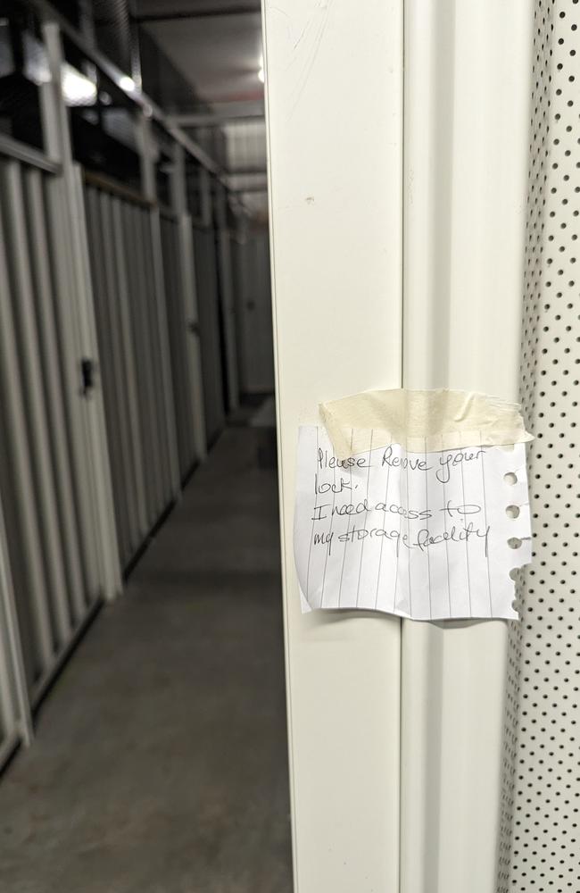 A note another neighbour left when they noticed their storage cage was also being used.