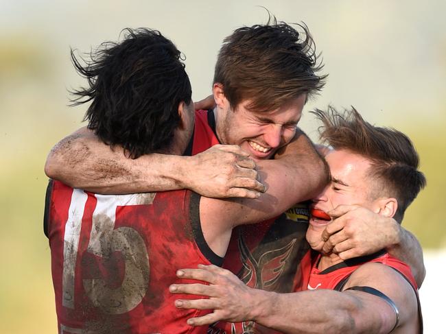 Knox celebrate winning the Grand Final. EFL (Division 2) grand final: Knox v Doncaster east