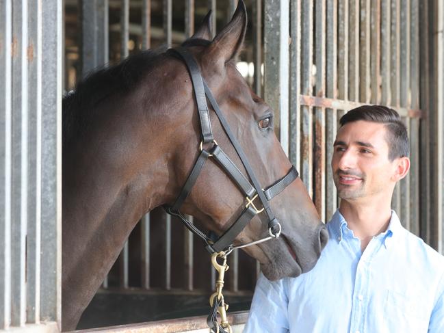 Trainer Michael Costa and Malahide at Bundall. Picture Glenn Hampson