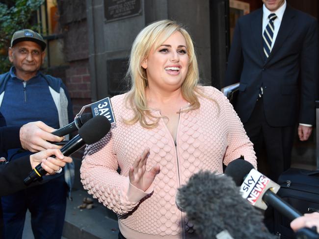 Rebel Wilson walks from the Supreme Court after day one of her defamation trial against Bauer Media. Picture: Jake Nowakowski