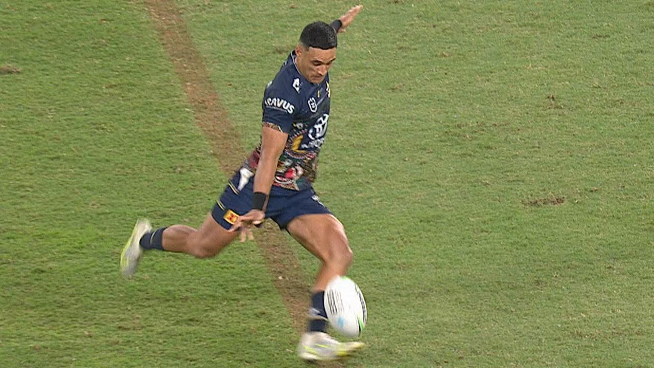 Valentine Holmes slots the matchwinning field goal.