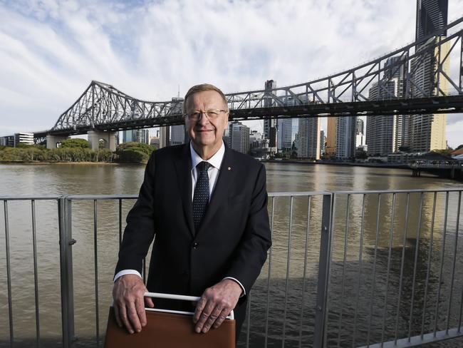 Australian Olympic Committee president John Coates detailed how a deal with the NBC network in the US, delivering the IOC $US2.3 billion ($3.3 billion) every four years up to and including 2032 would help ensure an SEQ event broke even. Picture: Mark Cranitch.