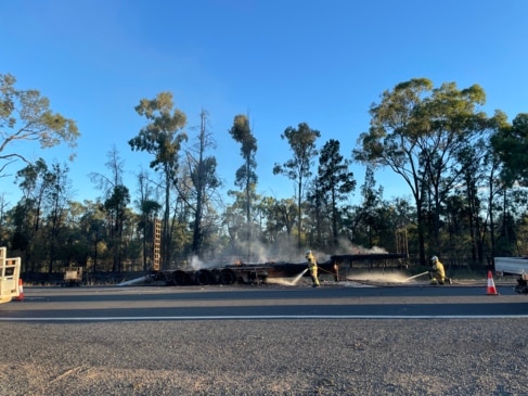 Truck fire on Warrego Highway