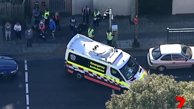 A girl was hit by a Hyundai sedan driven by a 60-year-old woman at Frenchs Forest. Picture: Channel 7