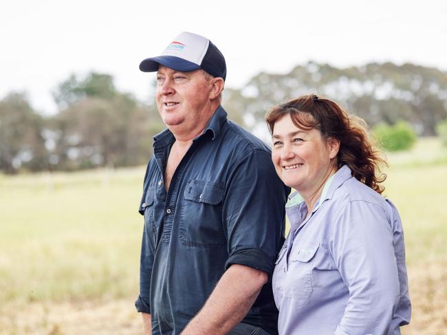 John and Liz Craig from Hamilton with some of their Hereford cattle. They will sell their weaner calves at the January 2025 weaner sales.