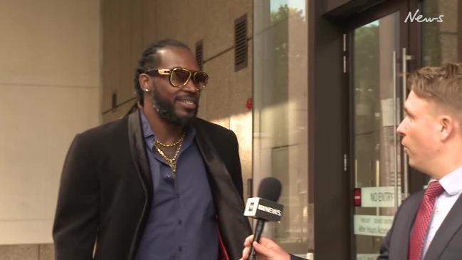 Chris Gayle arrives at Sydney court