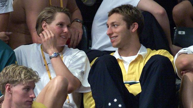 Ian Thorpe with Susie O’Neill back at the 2000 Olympics in Sydney.