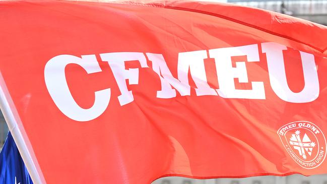 CFMEU official Dylan Howard says unions have become scapegoats for cost blowouts on Queensland worksites. Picture: NewsWire / John Gass