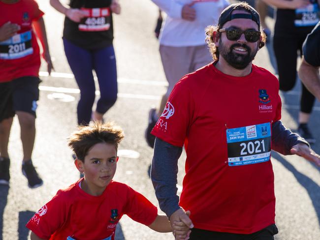 Run the Bridge Fun Run 2020 across Tasman Bridge. Picture: RICHARD JUPE