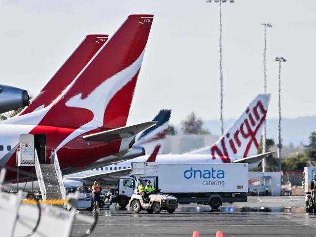 ADELAIDE AUSTRALIA - NewsWire Photos JUNE 16, 2024: QANTAS aircraft Adelaide Airport. Picture: NCA NewsWire / Brenton Edwards