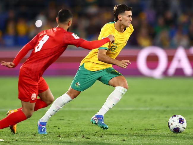 Alessandro Circati controls the ball for the Socceroos. Picture: Getty Images