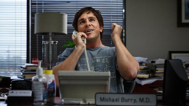 Christian Bale in a scene from <i>The Big </i>Short. Bale was nominated for a Golden Globe award for best actor in a motion picture musical or comedy for his role in the film.