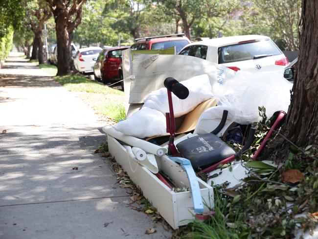 Rubbish dumped outside 133 Raglan St, Mosman on February 14. Picture: Craig Wilson