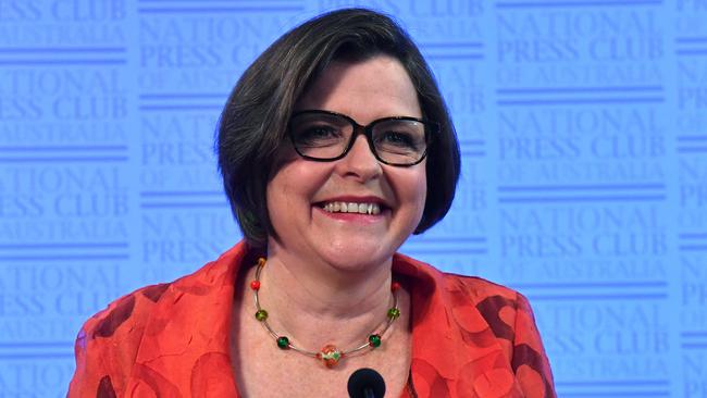 Australian Council of Trade Unions (ACTU) President Ged Kearney at the National Press Club in Canberra, Tuesday, May 23, 2017. (AAP Image/Mick Tsikas) NO ARCHIVING