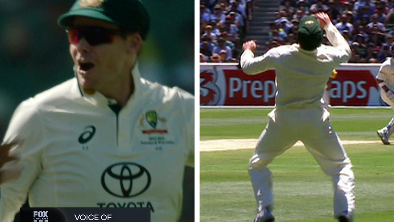 Steve Smith sledged Mike Hussey for his infamous drop.