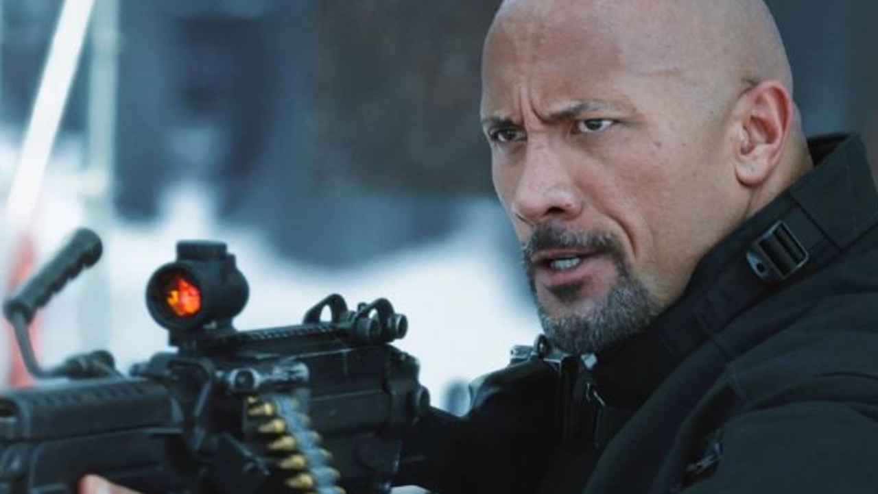 Dwayne Johnson lets loose in the 2017 instalment ‘The Fate of the Furious’. Picture: Universal