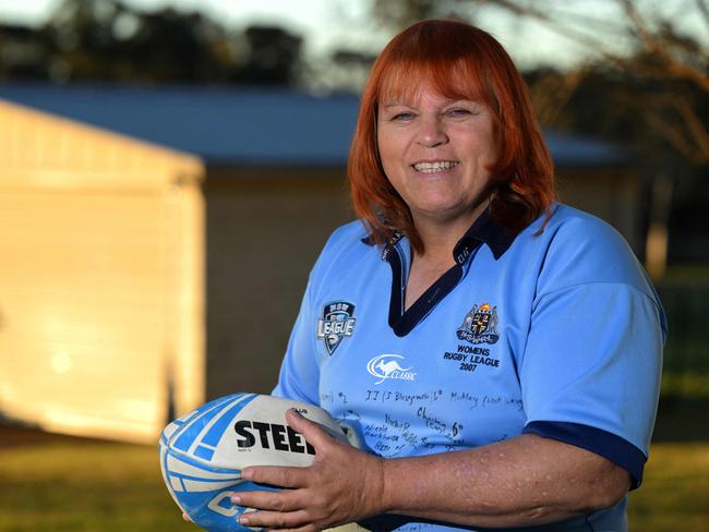 Transgender Origin player Caroline Layt. Picture: Saeed Khan/AFP