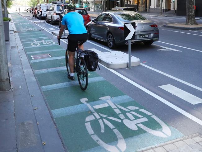 A third of vehicles coming into the city will be bicycles by 2030, according to Sally Capp. Picture: David Crosling