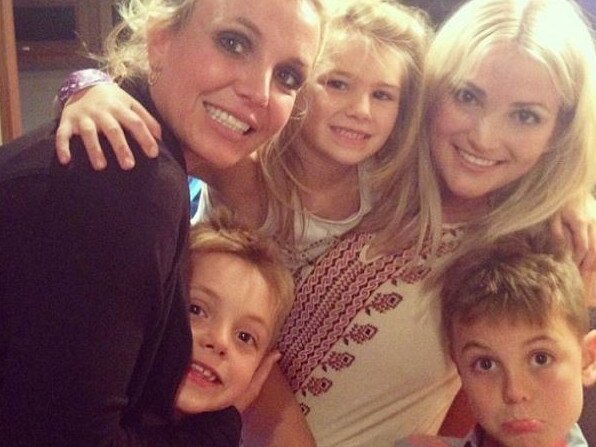 Britney Spears with niece Maddie, sons Sean and Jayden and sister Jamie Lynn Spears.