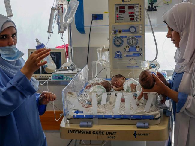 A top health official in the Hamas-run Gaza Strip said all 31 premature babies at Al-Shifa hospital had been evacuated. Picture: AFP