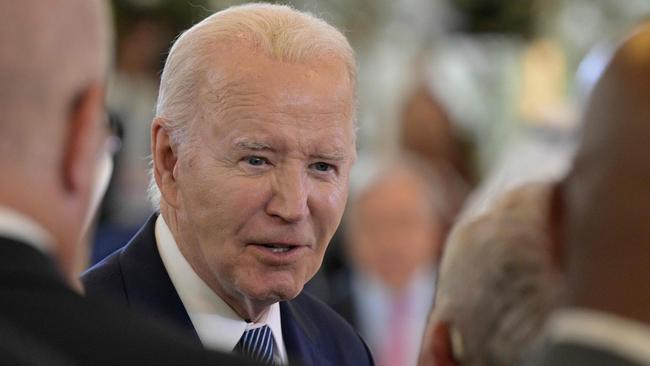 US President Joe Biden takes part in a working session during the G7 Summit in Savelletri near Bari, Italy. Picture Tiziana FABI / AFP.