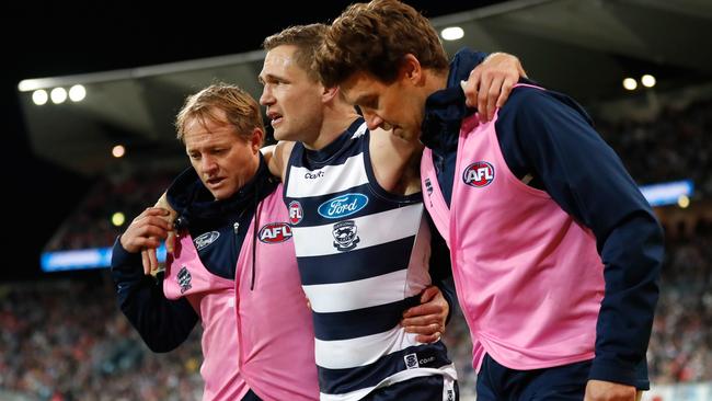 Selwood wrecked his ankle against the Swans in Round 20. Picture: Getty Images