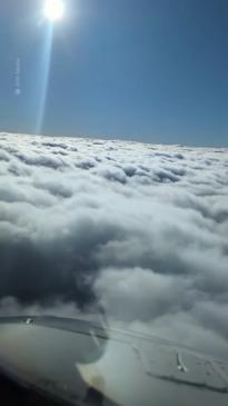 Incredible time-lapse of a plane flying through clouds 