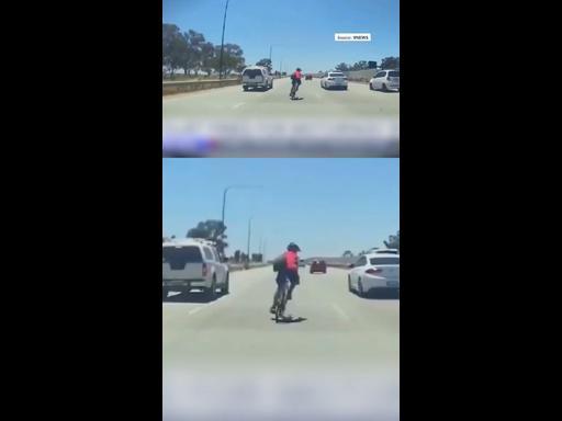 Dashcam of risky rider on North-South motorway