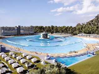 Surf Lakes provided the latest artist's impression of a state-of-the-art wave pool. Picture: Surf Lakes