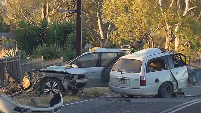 Scene of overnight fatal car crash on Uley Rd at One Tree Hill. Picture: 7NEWS Adelaide