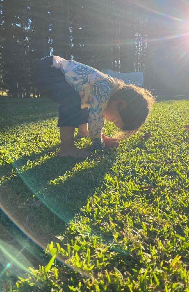 Elena spent a lot of time playing in the backyard nappy free, meaning Alice had no messy nappies to clean up. Picture: Supplied