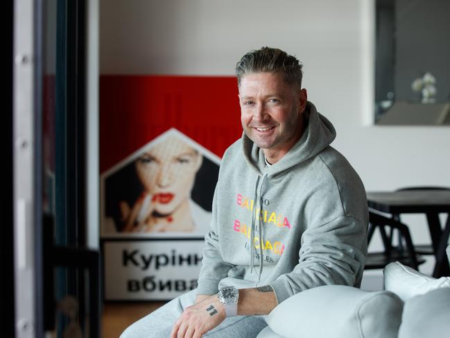 Michael Clarke at his home in Sydney’s eastern suburbs. Picture: Tim Pascoe