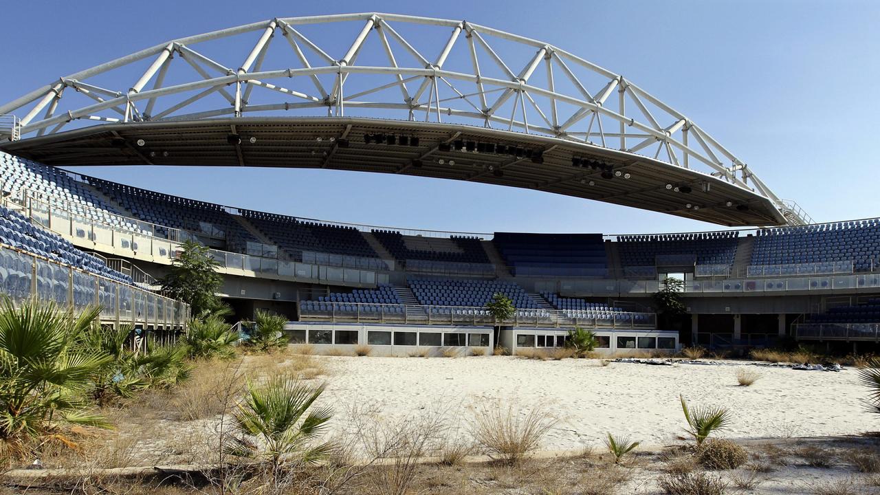 View of the abandoned stadium that hosted the beach volleyball competitions of the 2004 Summer Olympic Games in Athens, Greece. EPA/ORESTIS PANAGIOTOU