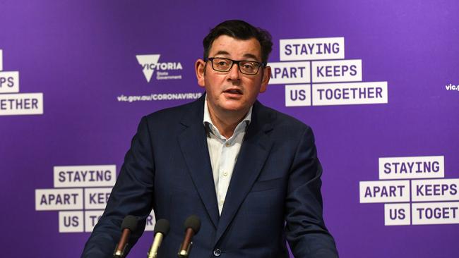 Victorian Premier Daniel Andrews giving his daily COVID-19 press conference Picture: NCA NewsWire/Penny Stephens