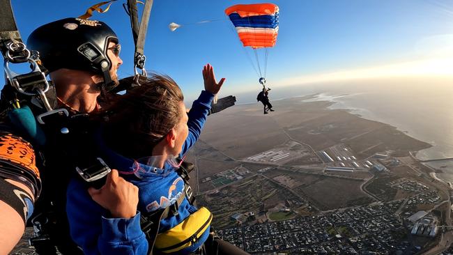 SA Skydiving has partnered with Wallaroo Holiday Park to launch Skydive Wallaroo Beach. Picture: Supplied