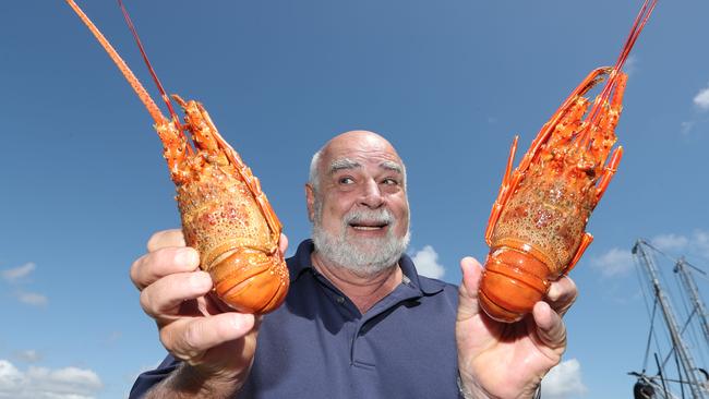 Peter Peters from Peters Fish Market at Main Beach cant believe the price of Lobsters. . Picture Glenn Hampson