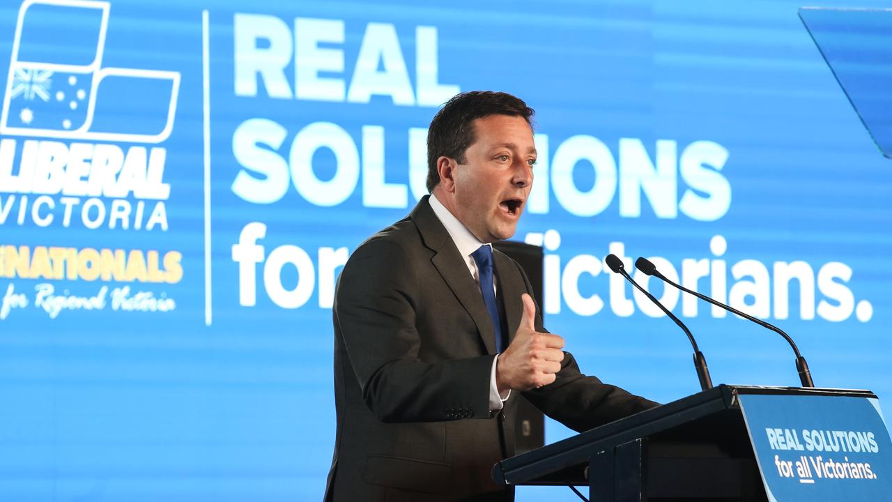 New polls show Liberal leader Matthew Guy is making some headway. Picture: Ian Currie