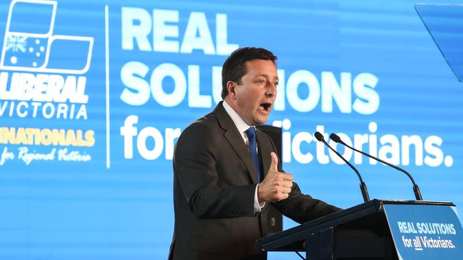 New polls show Liberal leader Matthew Guy is making some headway. Picture: Ian Currie