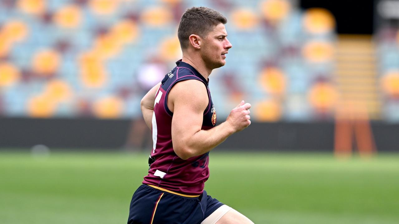 A hamstring tear sidelined Dayne Zorko from Brisbane’s intraclub match. Picture: Bradley Kanaris/Getty Images
